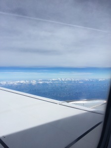 View of the French Alps before landing in Marseille.